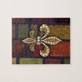 Fleur De Lis Flor New Orleans Jewel Sparkle Patch Legpuzzel (Horizontaal)