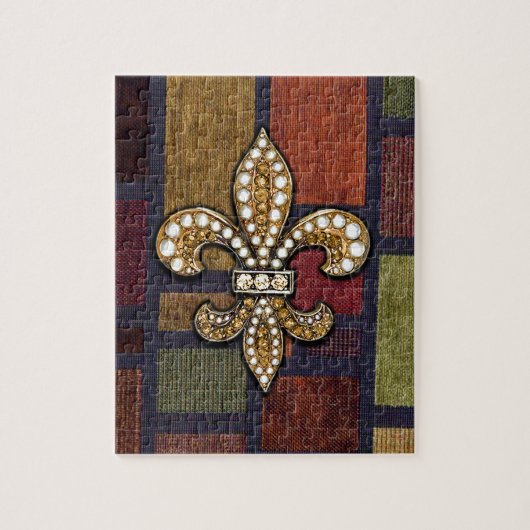 Fleur De Lis Flor New Orleans Jewel Sparkle Patch Legpuzzel (Verticaal)