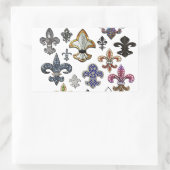 Fleur De Lis Flor New Orleans Jewel Sparkle Rechthoekige Sticker (Tas)