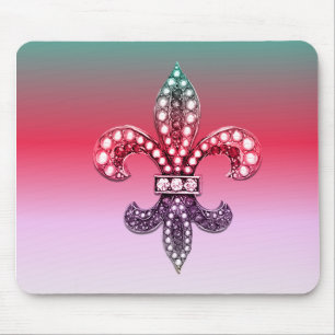 Fleur de Lis Flor New Orleans Multi Color Roze Muismat