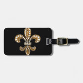 Fleur De Lis Flor New Orleans past goud aan Bagagelabel (Voorkant horizontaal)