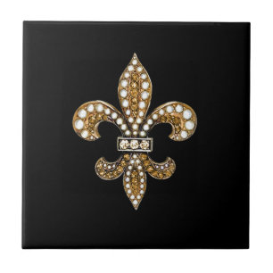 Fleur De Lis Flor New Orleans past goud aan Tegeltje