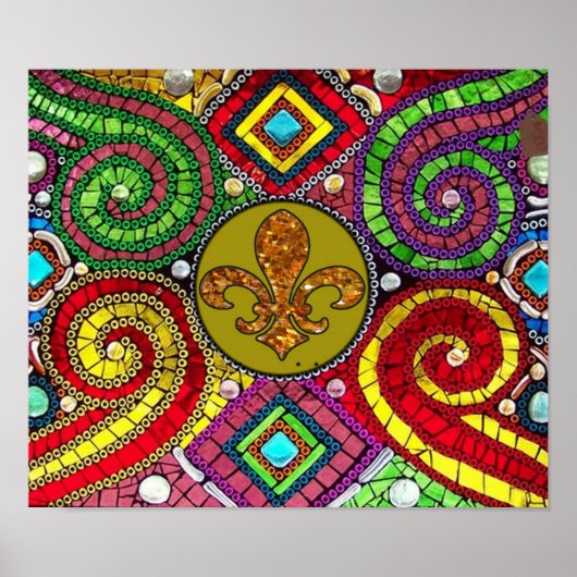 Fleur De Lis Flor New Orleans Poster (Voorkant)