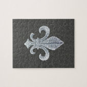 Fleur De Lis Flor New Orleans Stone Jewel Legpuzzel (Horizontaal)