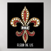 Fleur De Lis Flor Symbol Brown New Orleans Poster (Voorkant)