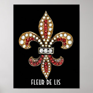 Fleur De Lis Flor Symbol Brown New Orleans Poster