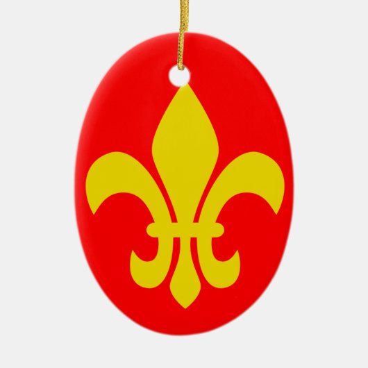 Fleur de Lis* France kerstversiering Keramisch Ornament (Voorkant)