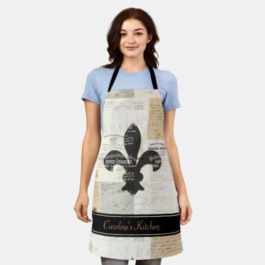 Fleur de Lis  Frans Apron Schort (Gedragen)