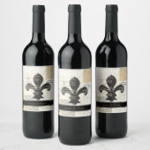 Fleur de Lis  Frans bruiloft flesetiket Wijn Etiket (Flessen)