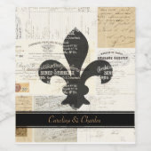 Fleur de Lis  Frans bruiloft flesetiket Wijn Etiket (Enkel label)