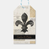 Fleur de Lis  Frans Huwelijkscadeau Label Cadeaulabel (Voorkant)