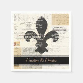 Fleur de Lis Franse bruiloft servetten