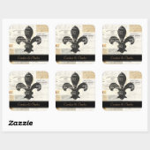 Fleur de Lis Franse trouwstickers Vierkante Sticker (Vel)