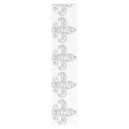 Fleur de Lis French Script Korte Tafelloper (Voorkant)