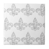 Fleur de Lis French Script Tegeltje (Voorkant)