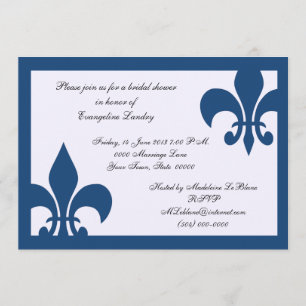 Fleur de Lis-gebeurtenis Uitnodiging donkerblauw