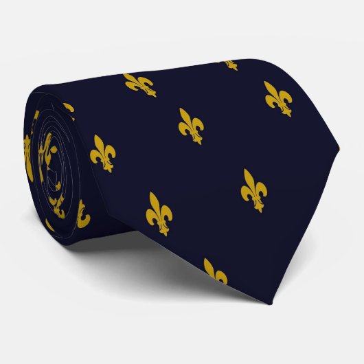 Fleur de Lis gele diagonaal Stropdas (Opgerold)