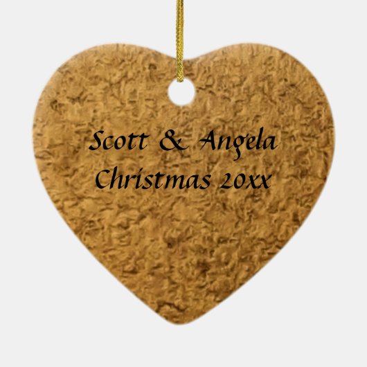 Fleur de Lis | Gepersonaliseerd kerstfeest Keramisch Ornament (Achterkant)