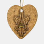 Fleur de Lis | Gepersonaliseerd kerstfeest Keramisch Ornament (Links)