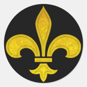 Fleur de Lis geslepen glas Ronde Sticker