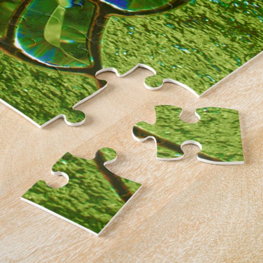 Fleur De Lis Glas in lood Green Legpuzzel (Zijkant)