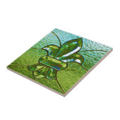 Fleur De Lis Glas in lood Green Tegeltje (Zijkant)