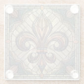 Fleur-de-lis - Glas in lood mozaïekkunst Glazen Onderzetter (Achterkant)