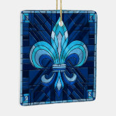 Fleur-de-lis - Glas in lood mozaïekkunst Keramisch Ornament (Rechts)