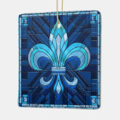 Fleur-de-lis - Glas in lood mozaïekkunst Keramisch Ornament (Links)