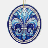 Fleur-de-lis - Glas in lood mozaïekkunst Keramisch Ornament (Links)