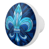 Fleur-de-lis - Glas in lood mozaïekkunst Keramische Knop (Rechts)