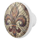Fleur-de-lis - Glas in lood mozaïekkunst Keramische Knop (Rechts)