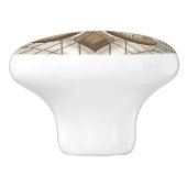 Fleur-de-lis - Glas in lood mozaïekkunst Keramische Knop (Zijkant)