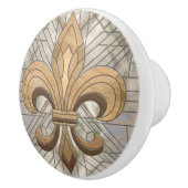 Fleur-de-lis - Glas in lood mozaïekkunst Keramische Knop (Rechts)