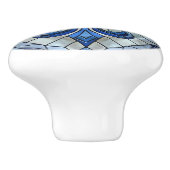 Fleur-de-lis - Glas in lood mozaïekkunst Keramische Knop (Zijkant)