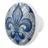 Fleur-de-lis - Glas in lood mozaïekkunst Keramische Knop (Rechts)
