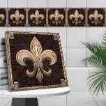 Fleur-de-lis - Glas in lood mozaïekkunst Tegeltje<br><div class="desc">Fleur-de-lis - Glas in lood mozaïekkunst</div>