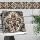 Fleur-de-lis - Glas in lood mozaïekkunst Tegeltje