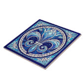 Fleur-de-lis - Glas in lood mozaïekkunst Tegeltje (Zijkant)