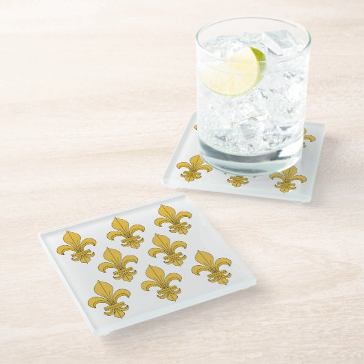 Fleur-de-lis Glazen Onderzetter (Schuin)