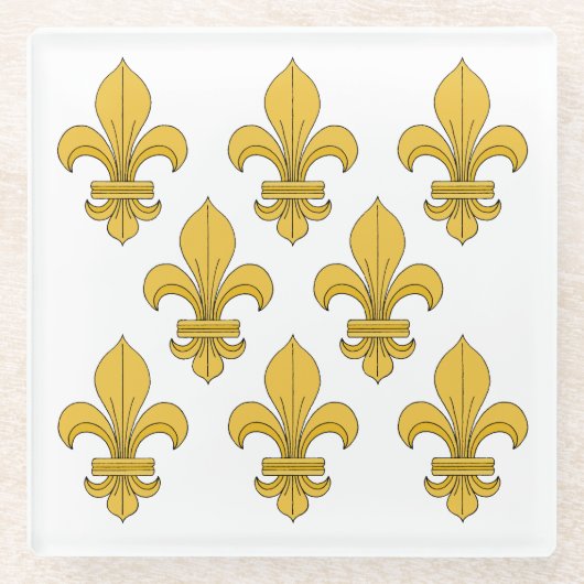 Fleur-de-lis Glazen Onderzetter (Voorkant)