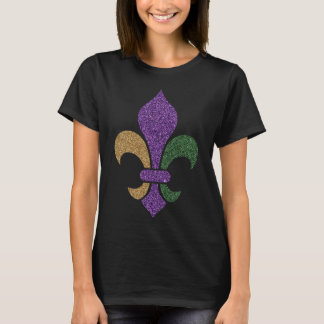 Fleur De Lis Glitter Effect Mardi Gras 2018 T-shirt