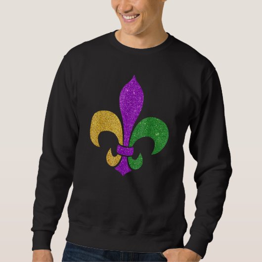 Fleur De Lis Glitter Effect Mardi Gras_3 Trui (Voorkant)