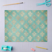 Fleur de lis gold and blauwgroen green  patina tissuepapier (Craft)