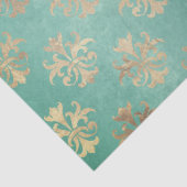 Fleur de lis gold and blauwgroen green  patina tissuepapier (Detail)