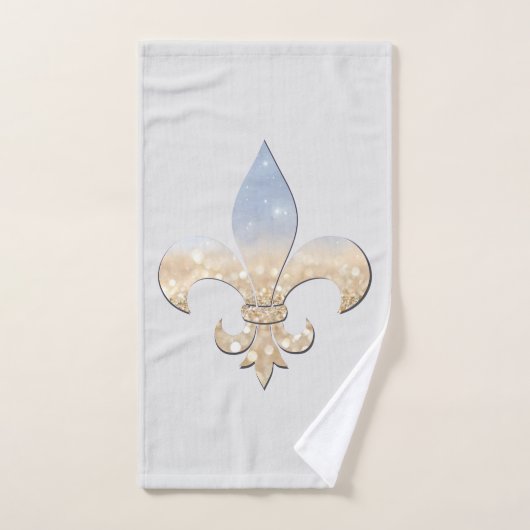 Fleur De Lis Gold Blue Grey Bad Handdoek (Handdoek)
