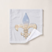 Fleur De Lis Gold Blue Grey Bad Handdoek (Wasdoekje)