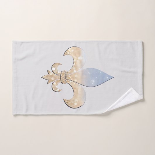 Fleur De Lis Gold Blue Grey Bad Handdoek (Handdoek)
