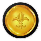 Fleur De Lis Gold Drawer Pulls - SRF Keramische Knop (Voorkant)
