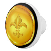 Fleur De Lis Gold Drawer Pulls - SRF Keramische Knop (Rechts)